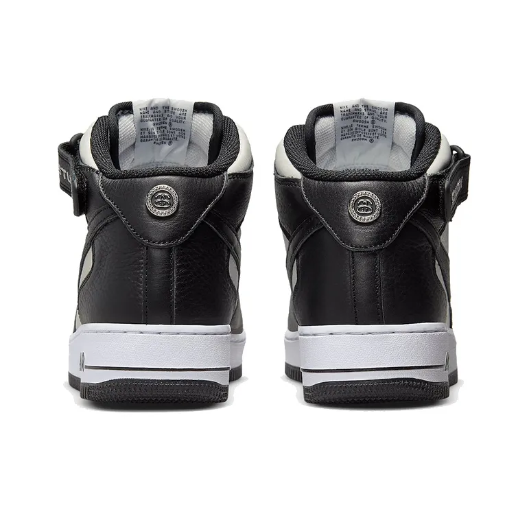 Nike Air Force 1 Mid Stussy South Korea Exclusive Light Bone/Black-4