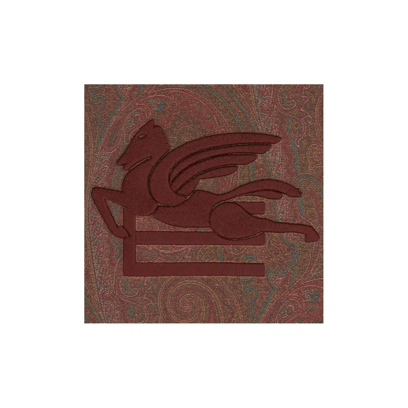 ETRO Jacquard Fabric Tote Bag Shopping Bag Shoulder Bag Crossbody Bag Handbag Medium Size Women's Burgundy-4