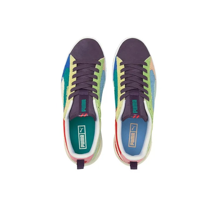 PUMA Suede Bloc Wtformstrip Leisure Board Shoes Purple/Blue/Green-2
