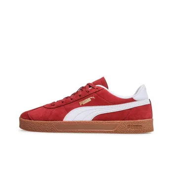 PUMA Club Wear-resistant And Lightweight Low-Top Skateboard Shoes Unisex Red White