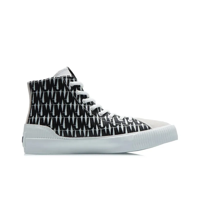 Jason Wu x LiNing CF Tracing Anti Slip Wear Resistant High Top Skateboard Shoes Unisex Black White-1