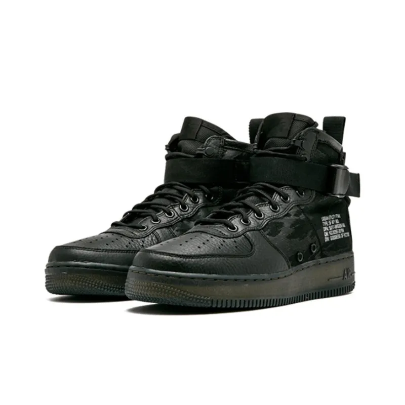 Nike Sf Air Force 1 Mid Black Cargo Khaki-1