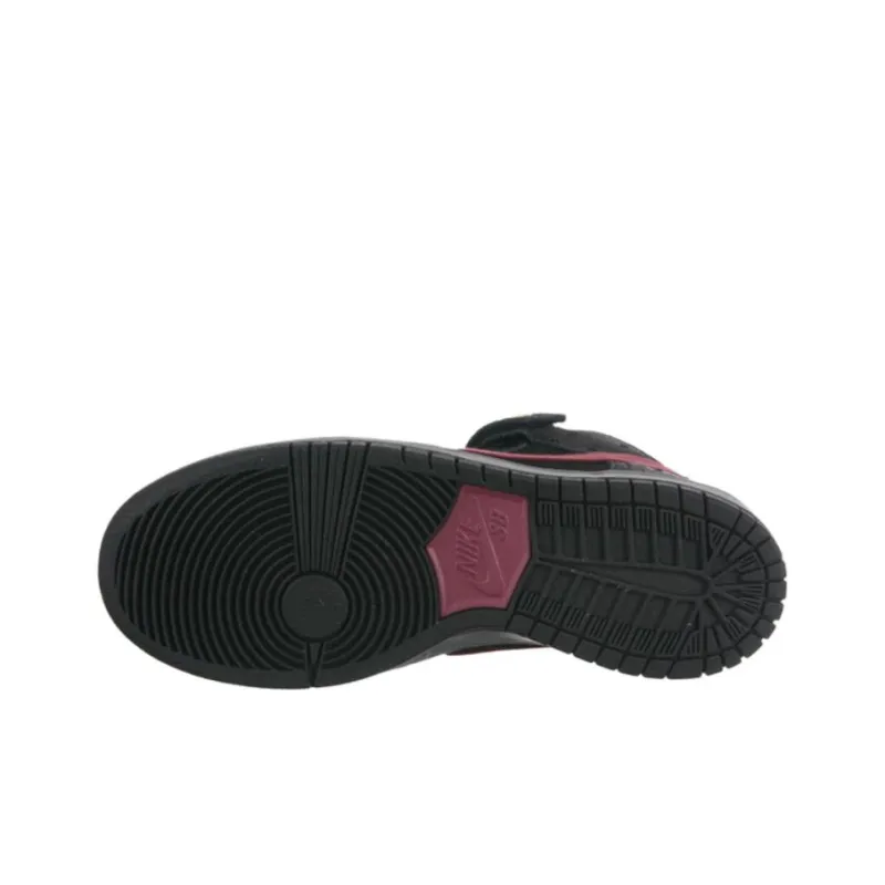 Nike Sb Dunk Mid Black Ostrich Cherrywood-2