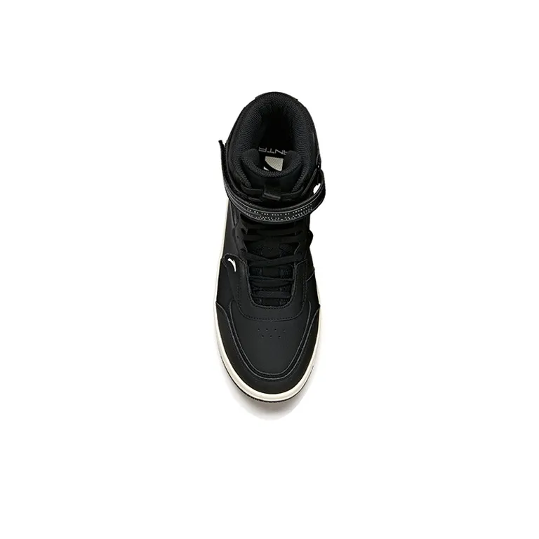 Anta Slip Resistant, Abrasion Resistant, Lightweight High Top Skateboard Shoes Men's Black-2