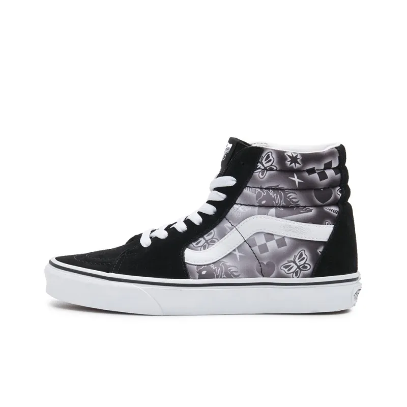 Vans SK8 Hi Black White Print-0