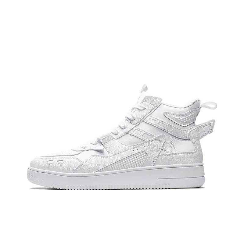 XTEP Reverse Warfare 2.0 Abrasion Resistant Breathable High Top Skateboard Shoes Men's White-0