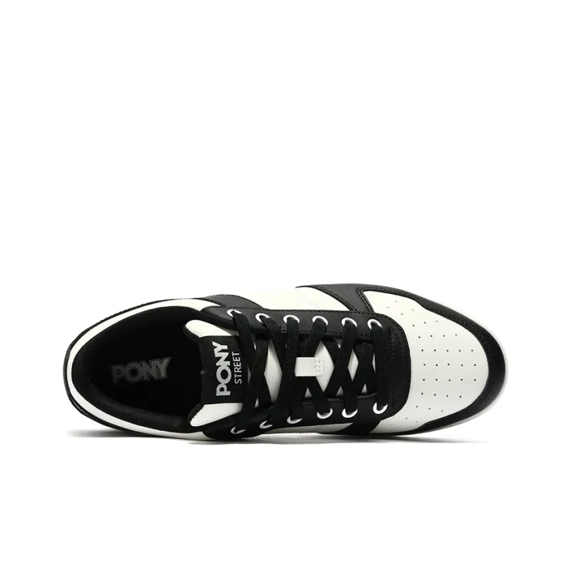 PONY CITY WINGS Cushioned Slip Resistant Low Top Skateboard Shoes Unisex Black White-3