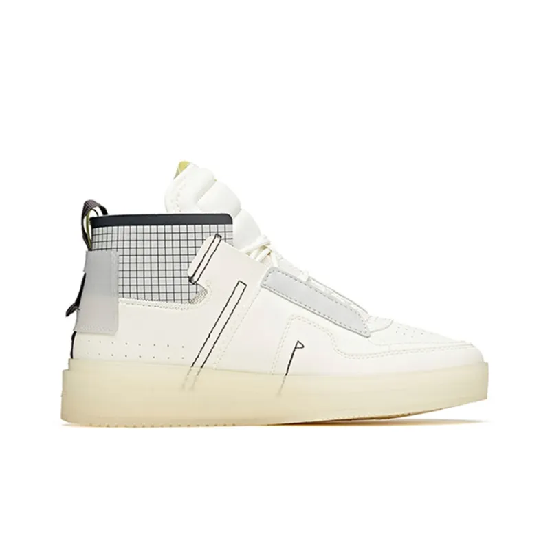 Anta Life Collection High Top Skateboard Shoes Men's White Gray Black-1