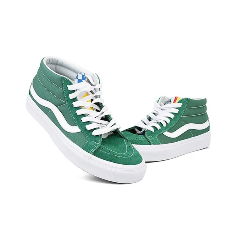 Vans SK8 Mid Suede Street Style Sneakers 'Green White'-3