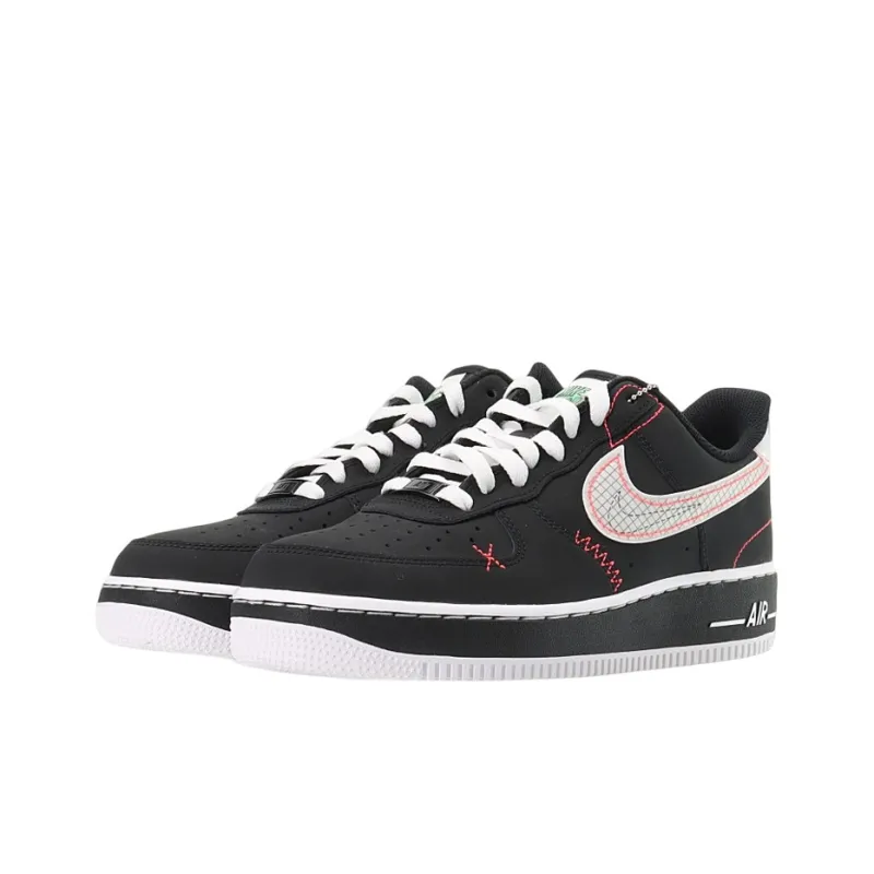 Nike Air Force 1 Low Schematic Black White Bright Crimson-2