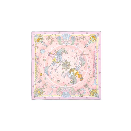 HERMES Silk Scarves Women's Pink