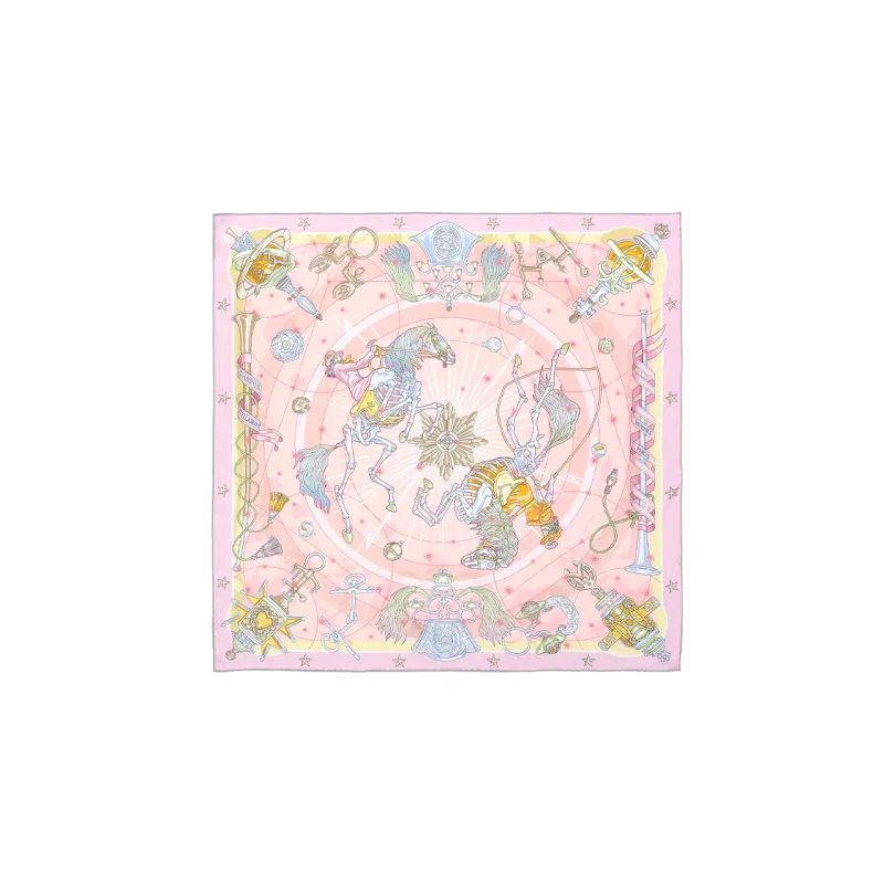 HERMES Square Scarf Choral Song Of Stars Silk Scarves Women's Pink-0