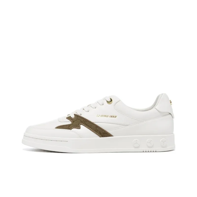 LI NING 1990 Cushioning Low Top Skateboard Shoes Men's White Umber-0