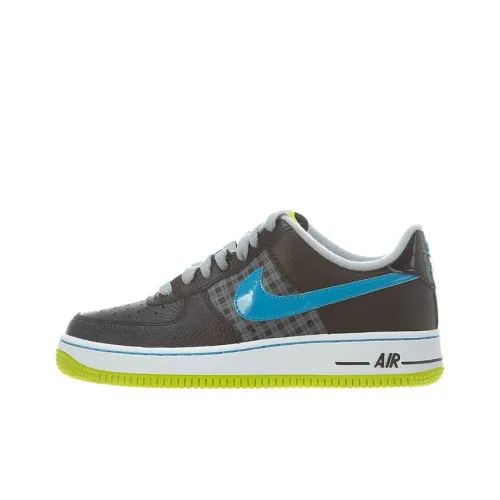 Nike Air Force 1 Durable Lightweight And Breathable Low-Top Skateboard Shoes GS Black Green Blue