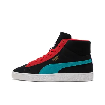 Puma Suede Mid Black Viridian Green Red