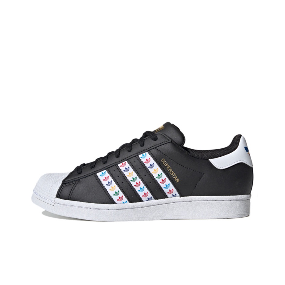 Adidas Originals Superstar Black Multi Color Trefoil Stripes US M 5.5 POIZON