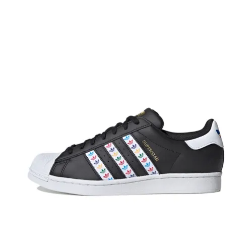 Adidas Superstar Black Multi-Color Trefoil Stripes