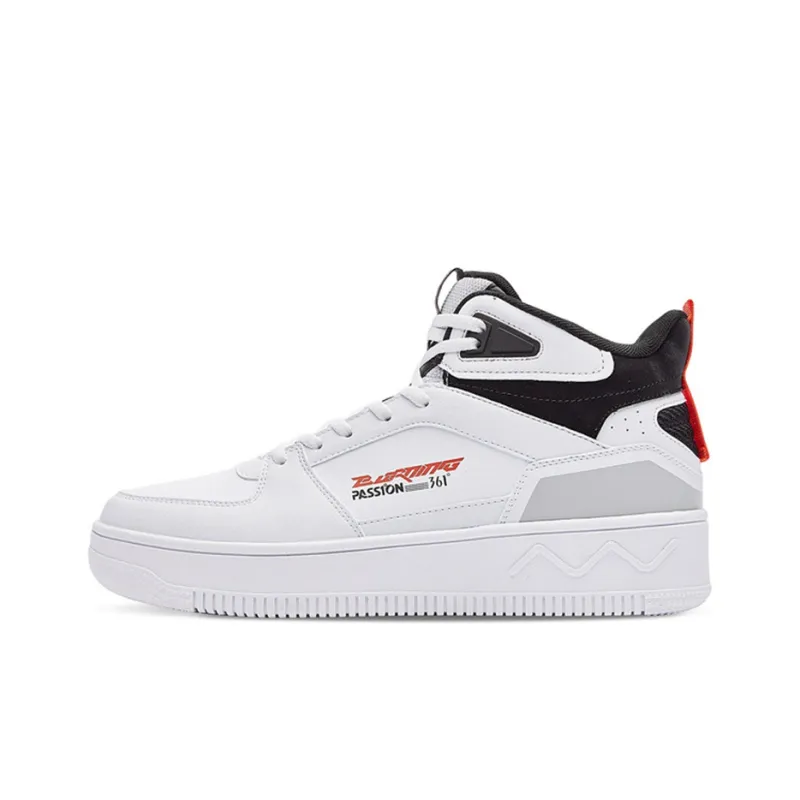 361° Burning Tide 1 High Top Skateboard Shoes Men's White Red-0