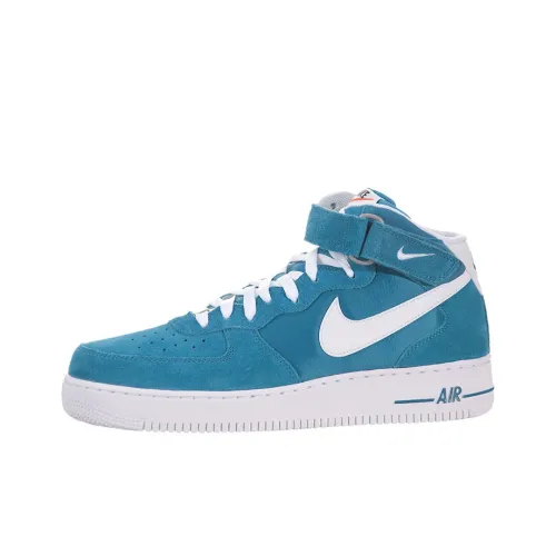 Nike Air Force 1 Skateboard Shoes Men Mid-Top Blue/White