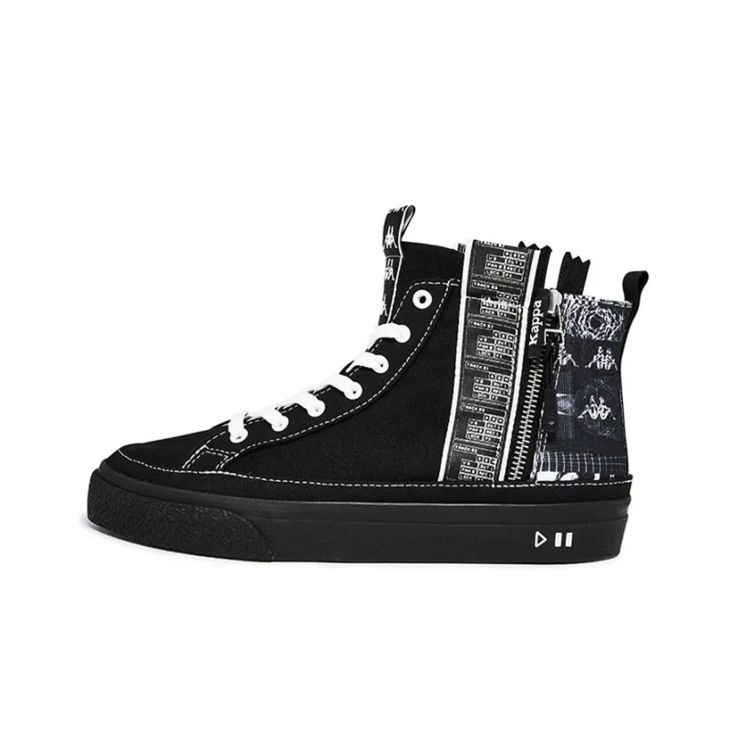 Kappa Slip-Resistant Coverage High-Top Skateboard Shoes Unisex Black-0