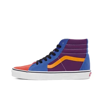 Vans SK8 HI Retro High Top Casual Skate Shoes Unisex Yellow Purple Splicing 'Yellow Purple Blue'