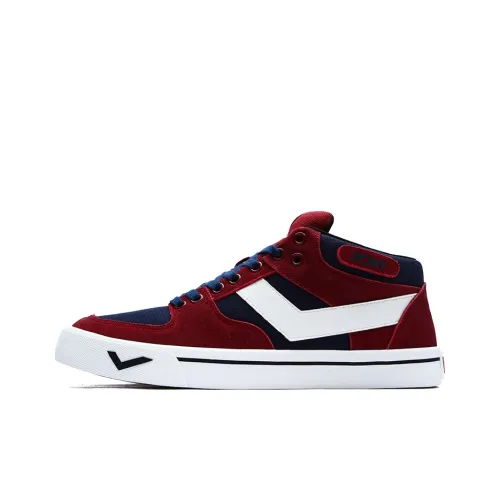 Pony Skateboard Shoes Men Mid-Top Burgundy