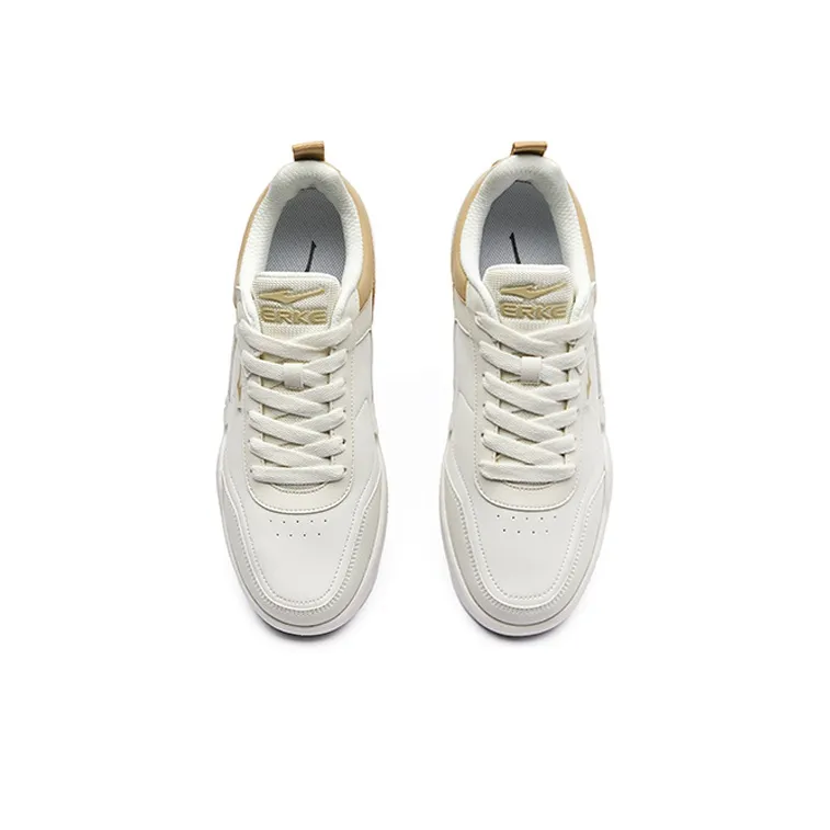 Erke Sprout Low Top Skateboard Shoes Men's White Brown-2