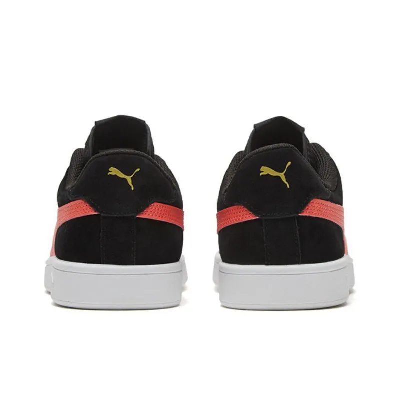 PUMA Smash V2 Retro Casual Skateboarding Shoes Unisex Black Coral Red-4