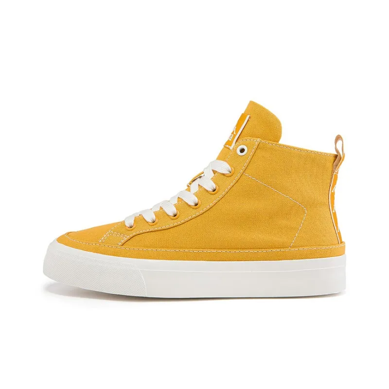 Kappa Abrasion Resistant High Top Skateboard Shoes Unisex Yellow-0