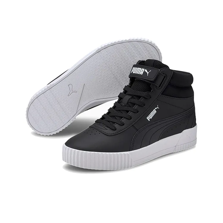 PUMA Carina Mid Black/White Mid Board Shoes Women's-2