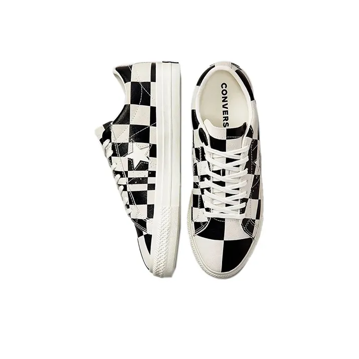 Converse One Star Ox Blocked Warped Board Black-4