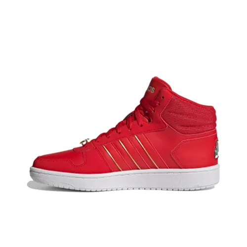 My King Mansleep X Adidas Neo Hoops 2.0 Skateboard Shoes Unisex Mid-Top Red/White