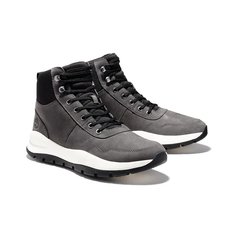 Timberland Boroughs Wear-Resistant High-Top Skateboard Shoes Men's Gray Black Multicolor-2