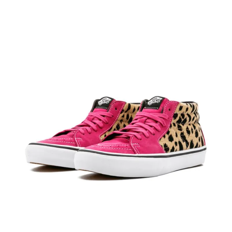 Vans Sk8 Mid Supreme Velvet Leopard Magenta-1