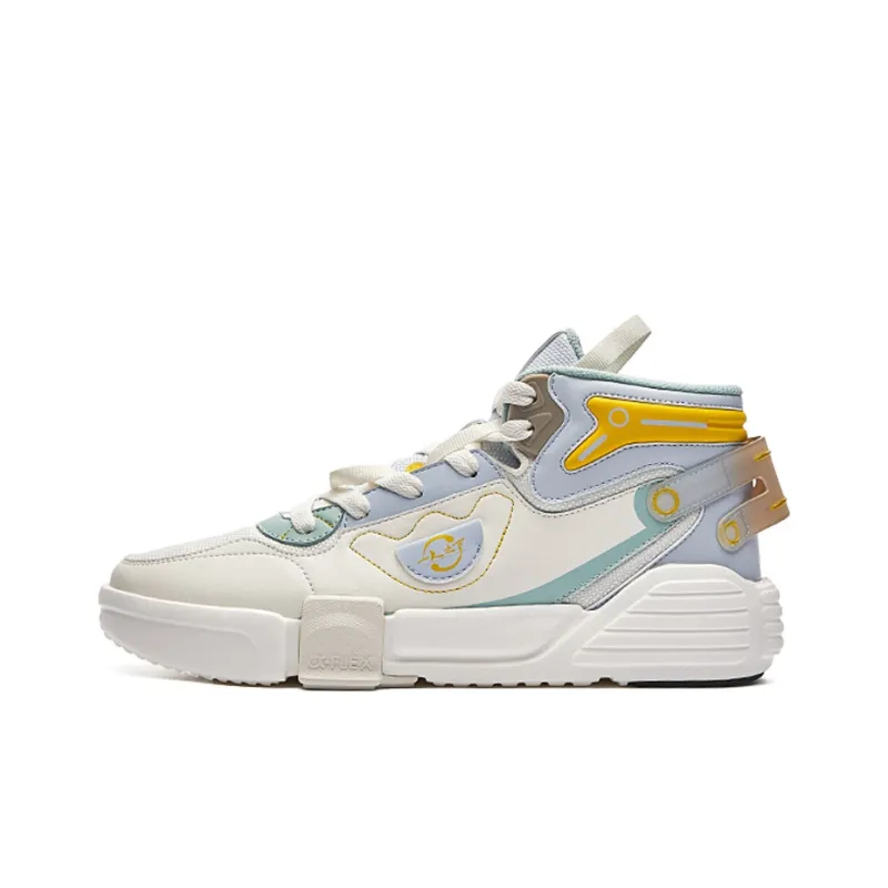 Erke Mid Top Skateboard Shoes Men's Light Gray Blue-0