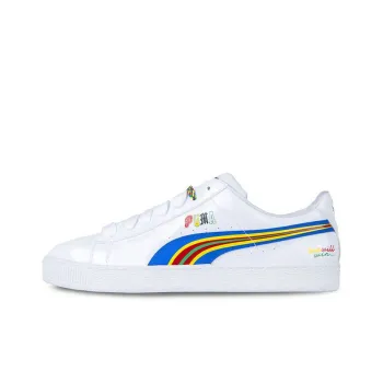 PUMA Basket Dee Coverage, Cushioning, Lightweight Low Top Skateboard Shoes Men's White