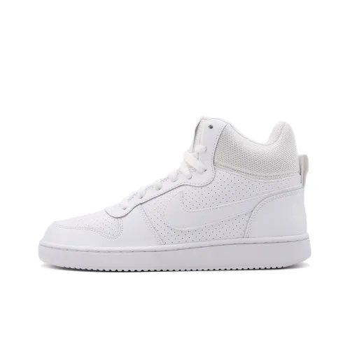 Nike Court Borough Skateboard Shoes Men Mid-Top Pure White