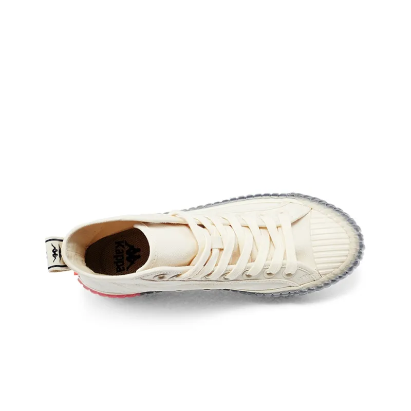 Kappa KOLUMN Breathable Lightweight High Top Skateboard Shoes Unisex White Red-4