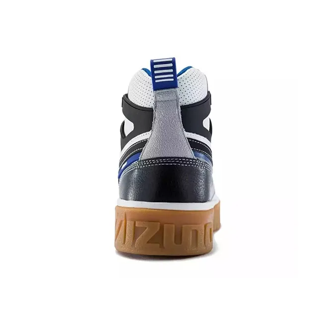 Mizuno Cl Mid Skateboarding Shoes Black White Blue-3