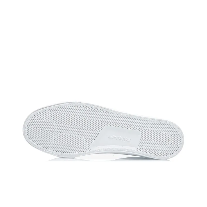 LiNing Durable Breathable Low Top Skateboard Shoes Men's Standard White-5