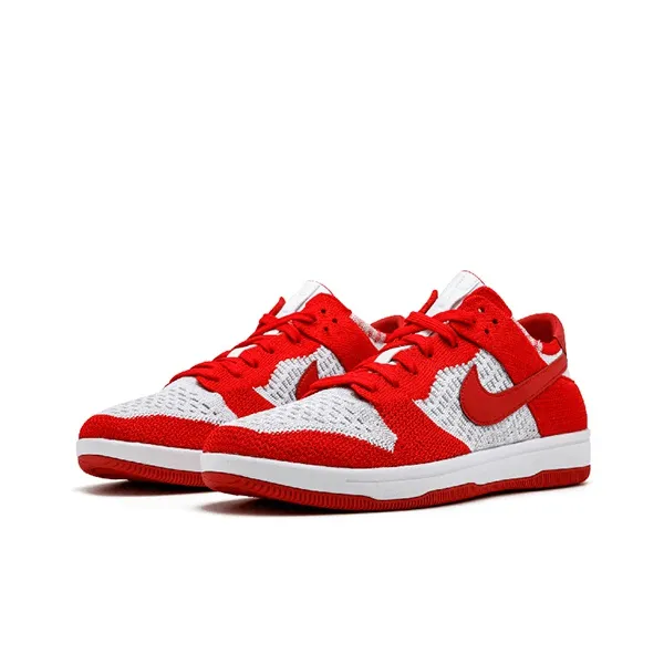 Nike Dunk Low Flyknit University Red Wolf Grey-1