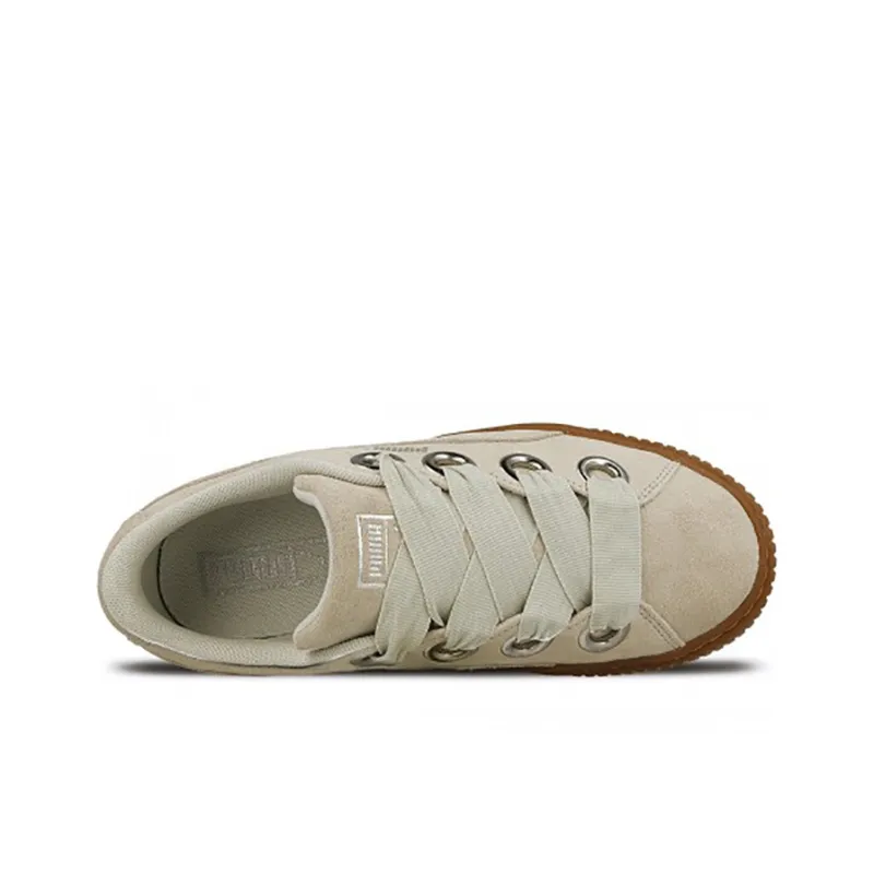 PUMA Platform Kiss Suede 'White' Women's-3