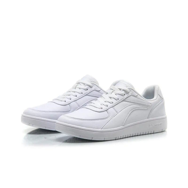 LiNing Anti Slip Wear Resistant Low Top Skateboard Shoes Men's White-2