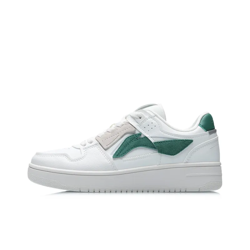 LiNing Tianji Series Slip Resistant, Abrasion Resistant, Lightweight Low Top Skateboard Shoes Women's White Green-0