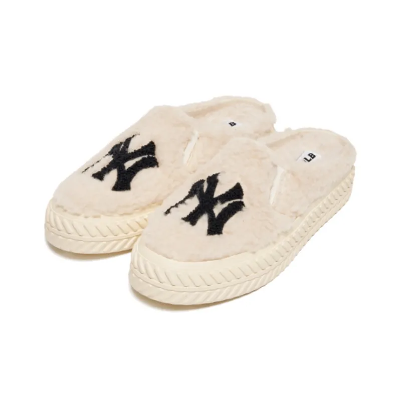 MLB Playball Mule Low Top Skateboard Shoes Unisex Beige Black-2