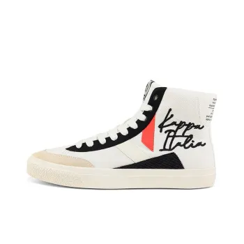 Kappa Lightweight Anti Slip High Top Skateboard Shoes Unisex White Black Orange