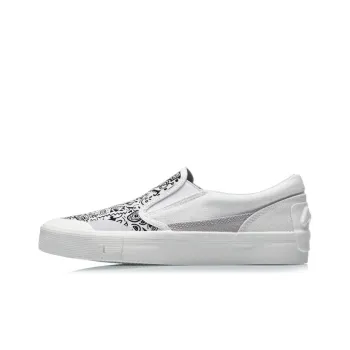LiNing SLIP ON Low Top Skateboard Shoes Women's White