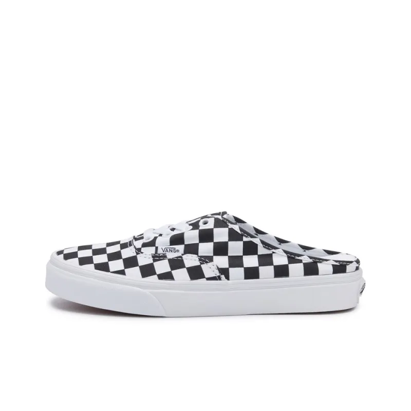 Vans Authentic Checkerboard Cushioning Lightweight Breathable Low Top Skateboard Shoes Unisex Black White Checkerboard-0