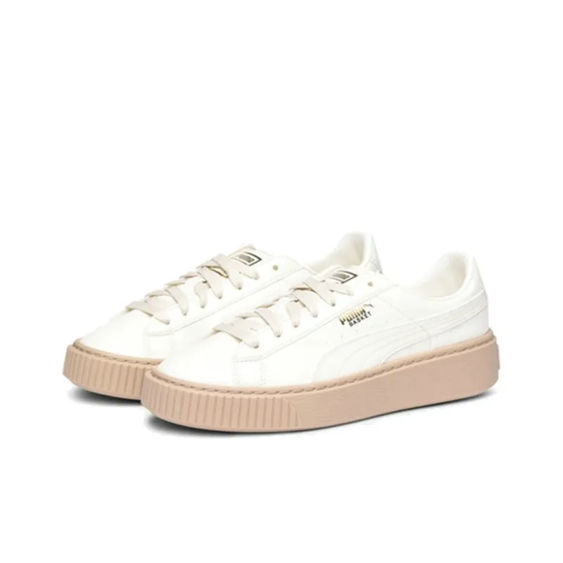 PUMA Basket Platform Patent Marshmallow 'White' Women's-2