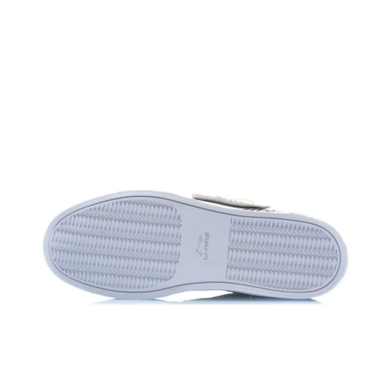 LiNing CF Coverage Thermal Slip Resistant Low Top Skateboard Shoes Men's White Blue-4